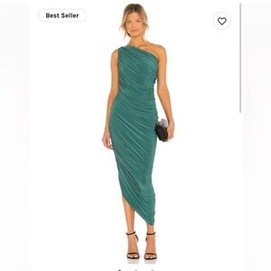 NWT Norma Kamali Diana Gown in Mountain Green